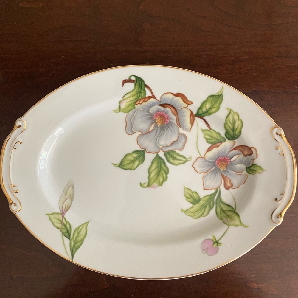 Vintage, Oval,Roselyn China, Dogwood Floral Pattern Serving Plate, made in Japan